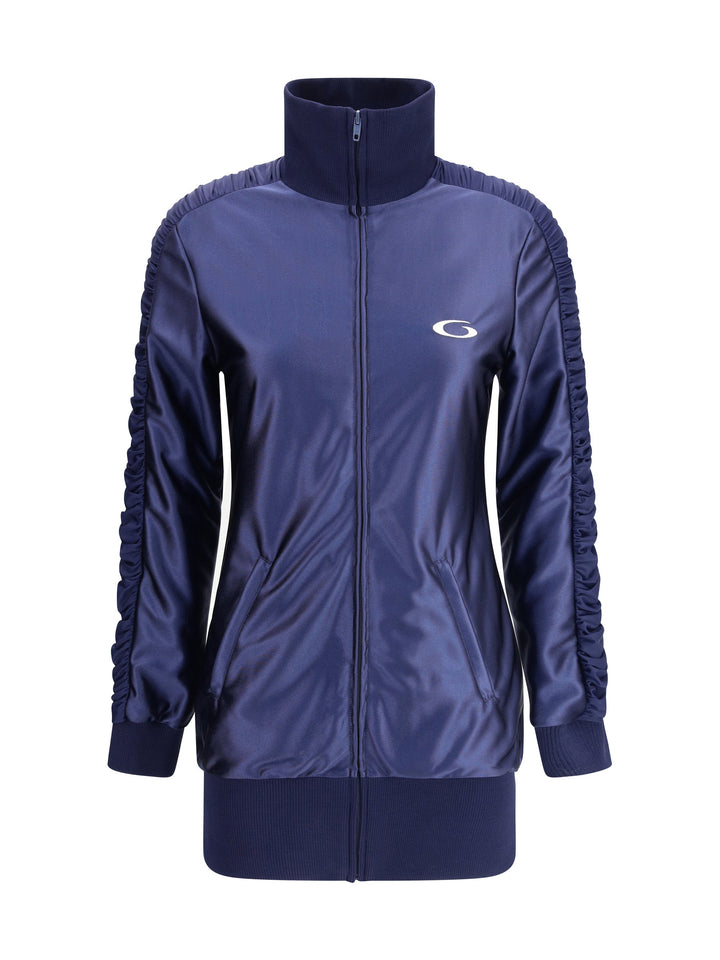 Balenciaga Women Shiny Jersey Fitted Tracksuit Dress