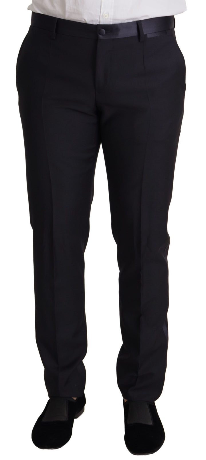 DOLCE & GABBANA Elegant Black Three-Piece Wool Blend Suit