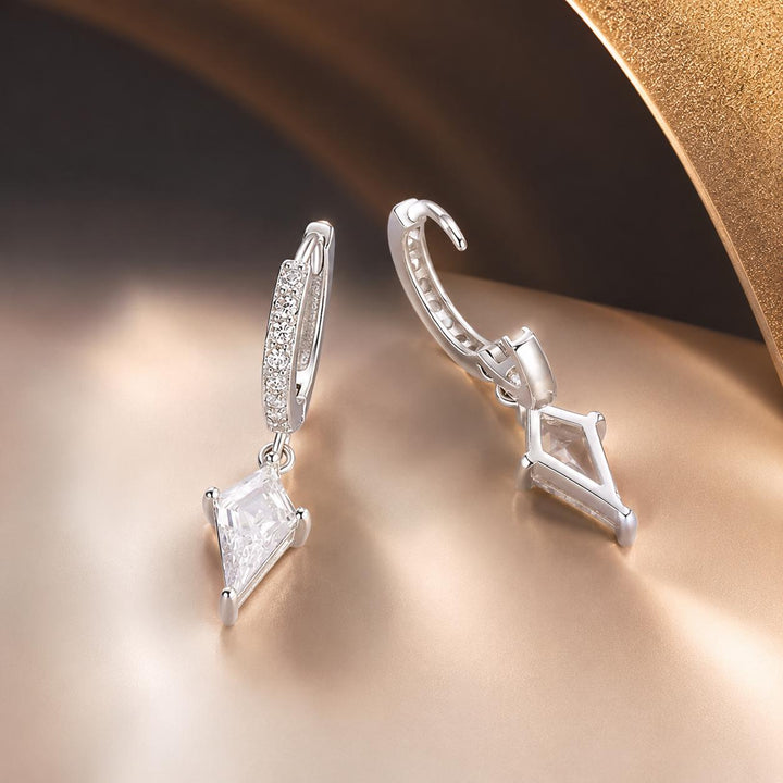 925 Sterling Silver White Gold Plated Earrings with CZ for Women