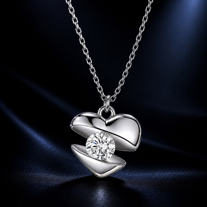 925 Sterling Silver White Gold Plated 40cm+5cm Length CZ Necklace for Women