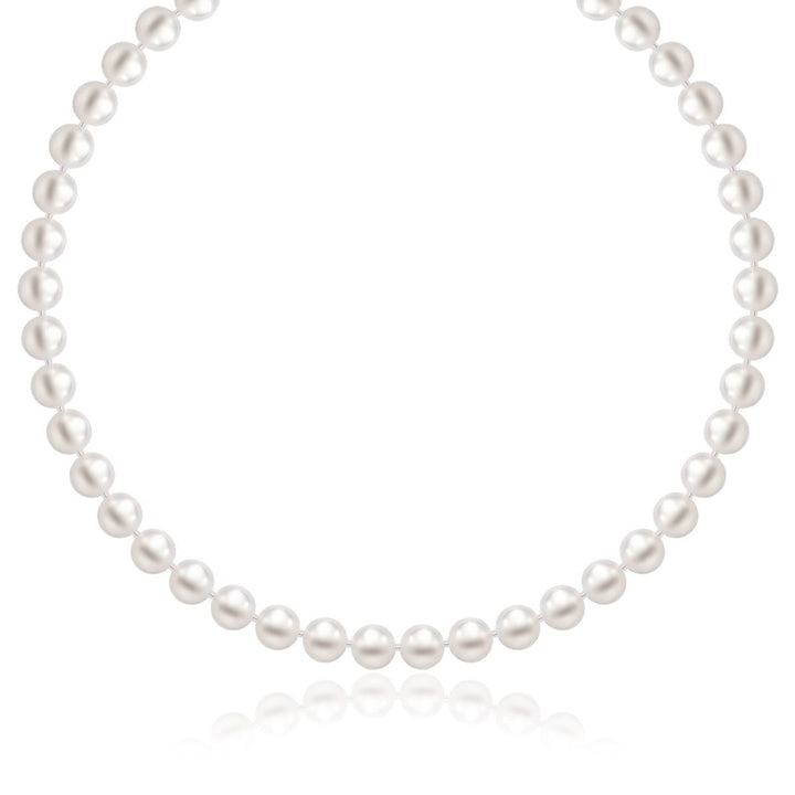 14k Yellow Gold Necklace with White Freshwater Cultured Pearls (6.0mm to 6.5mm)