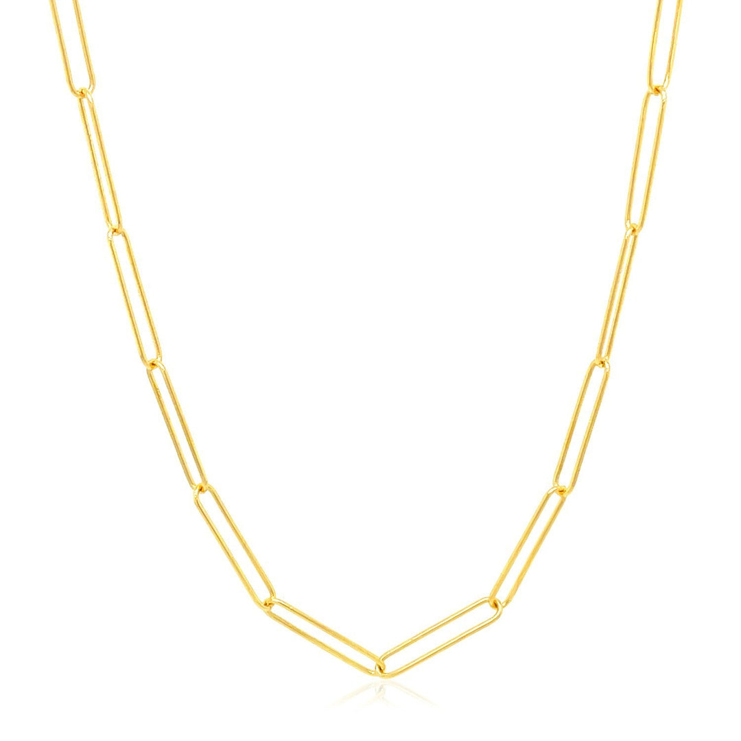 14k Yellow Gold Wire Paperclip Chain (2.7mm)