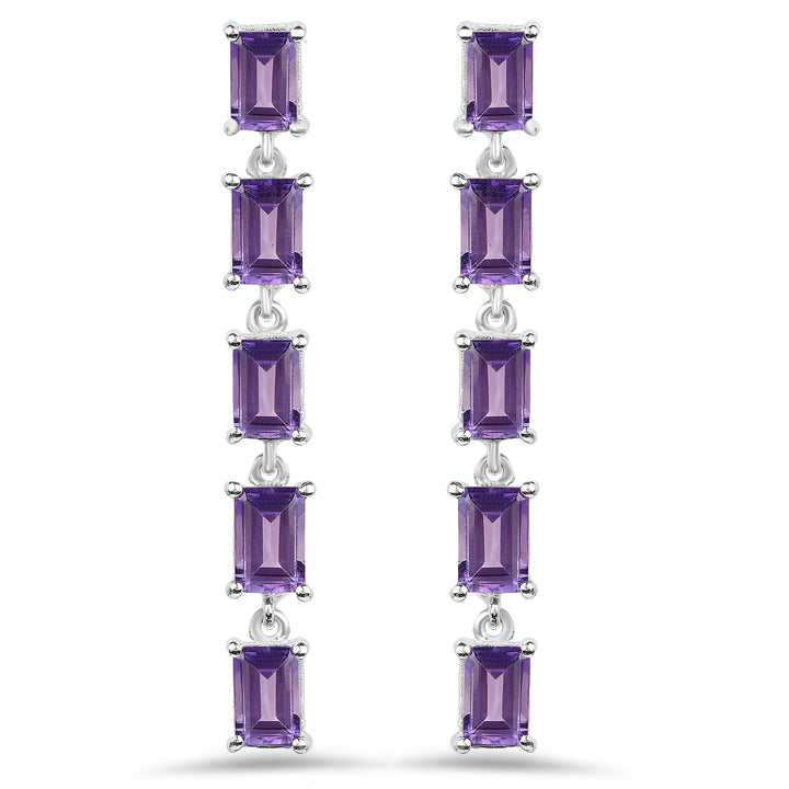 5.50 Carat Genuine Amethyst .925 Sterling Silver Earrings