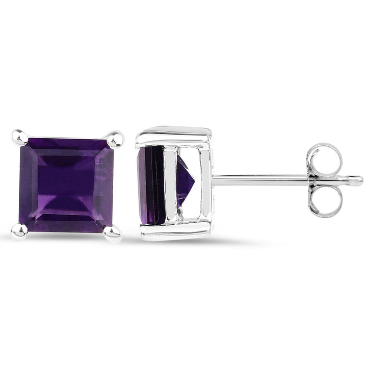 2.25 Carat Genuine Amethyst .925 Sterling Silver Earrings