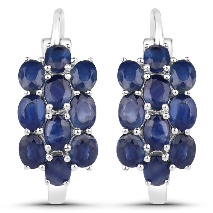 10.40 Carat Genuine Blue Sapphire .925 Sterling Silver 3 Piece Jewelry Set (Ring, Earrings, and Pendant w/ Chain)