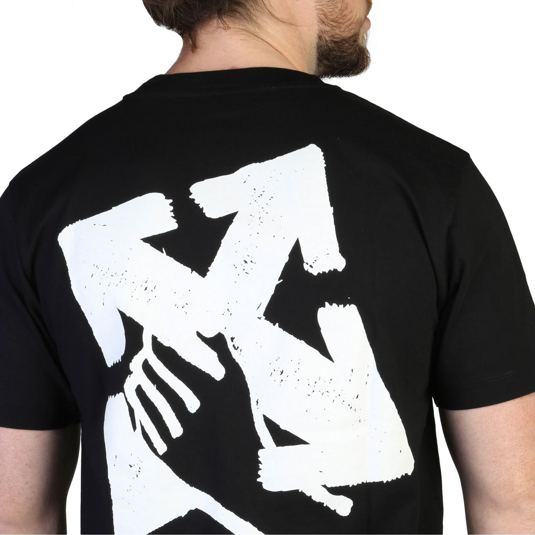Off-White men's black T-shirts with front and rear logos