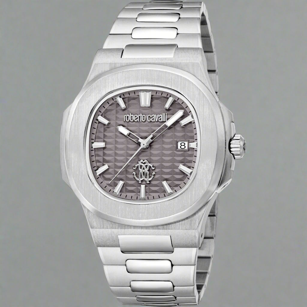 Roberto Cavalli men's silver analog Watches