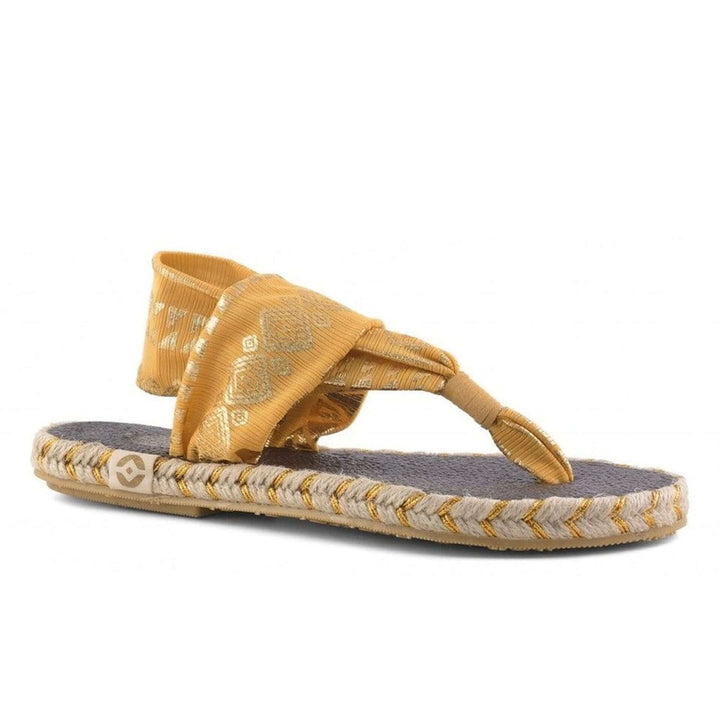 Nalho women's yellow open toe fabric Sandals