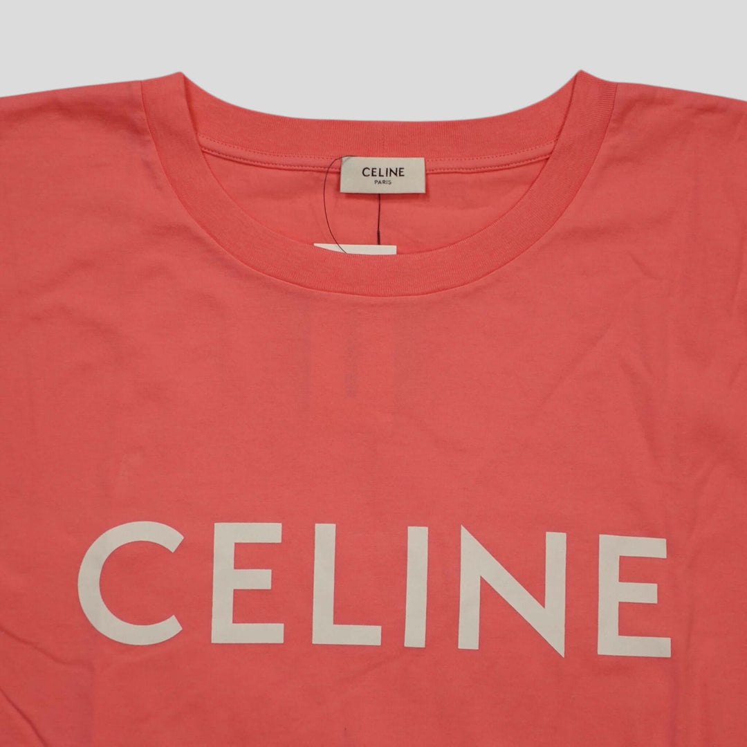 Celine Homme Logo Tee in Pink