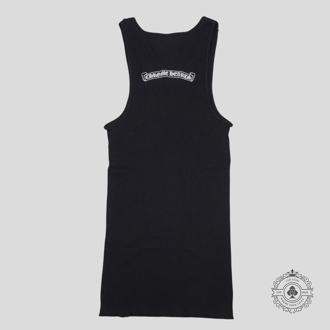 Chrome Hearts Neck Script Logo Tank Top in Black