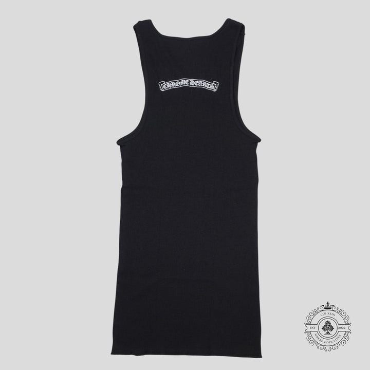 Chrome Hearts Neck Script Logo Tank Top in Black