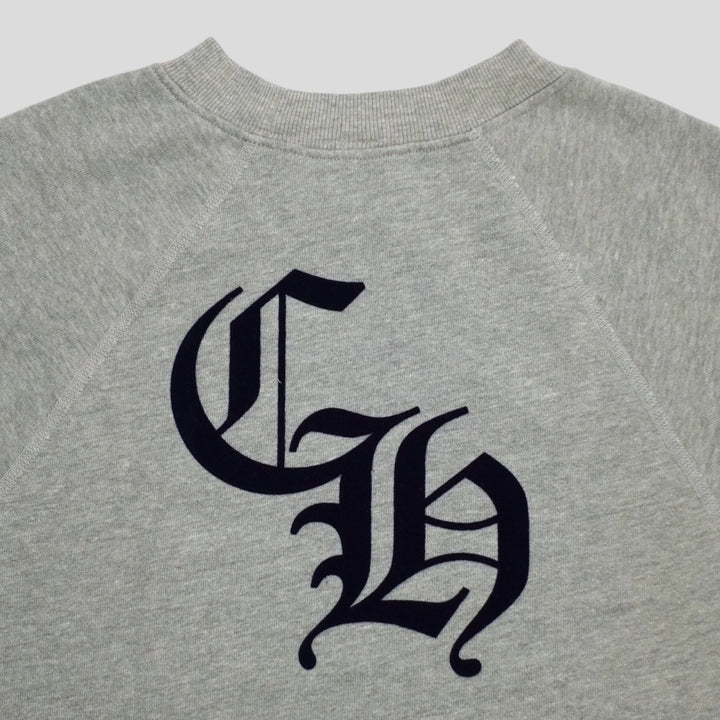 Chrome Hearts Women's Triple Cross CH Flocked Crewneck in Grey