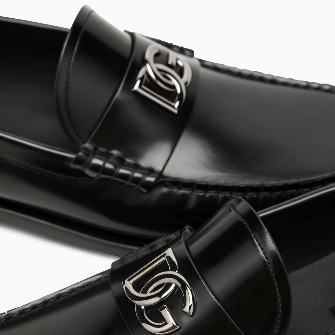 Dolce&amp;Gabbana Black Leather Loafer With Logo