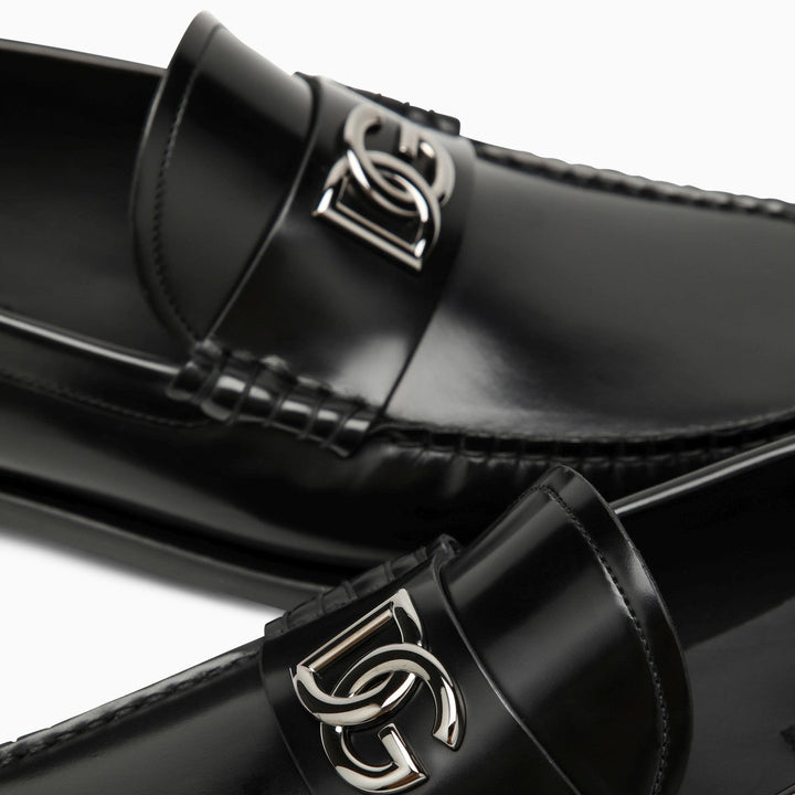 Dolce&amp;Gabbana Black Leather Loafer With Logo