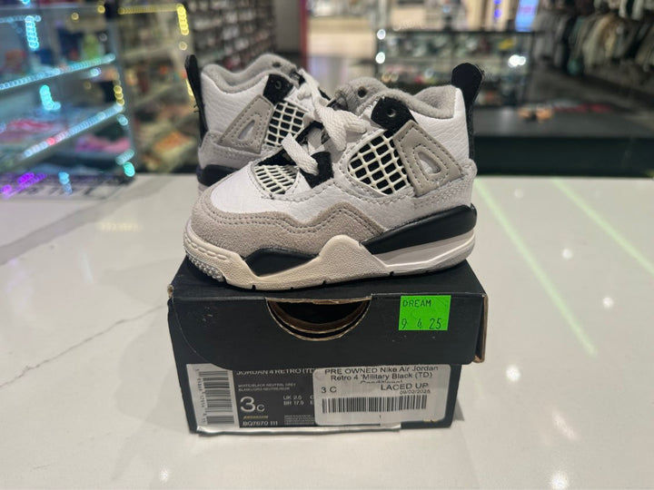 PRE OWNED Nike Air Jordan Retro 4 'Military Black (TD) Conditional