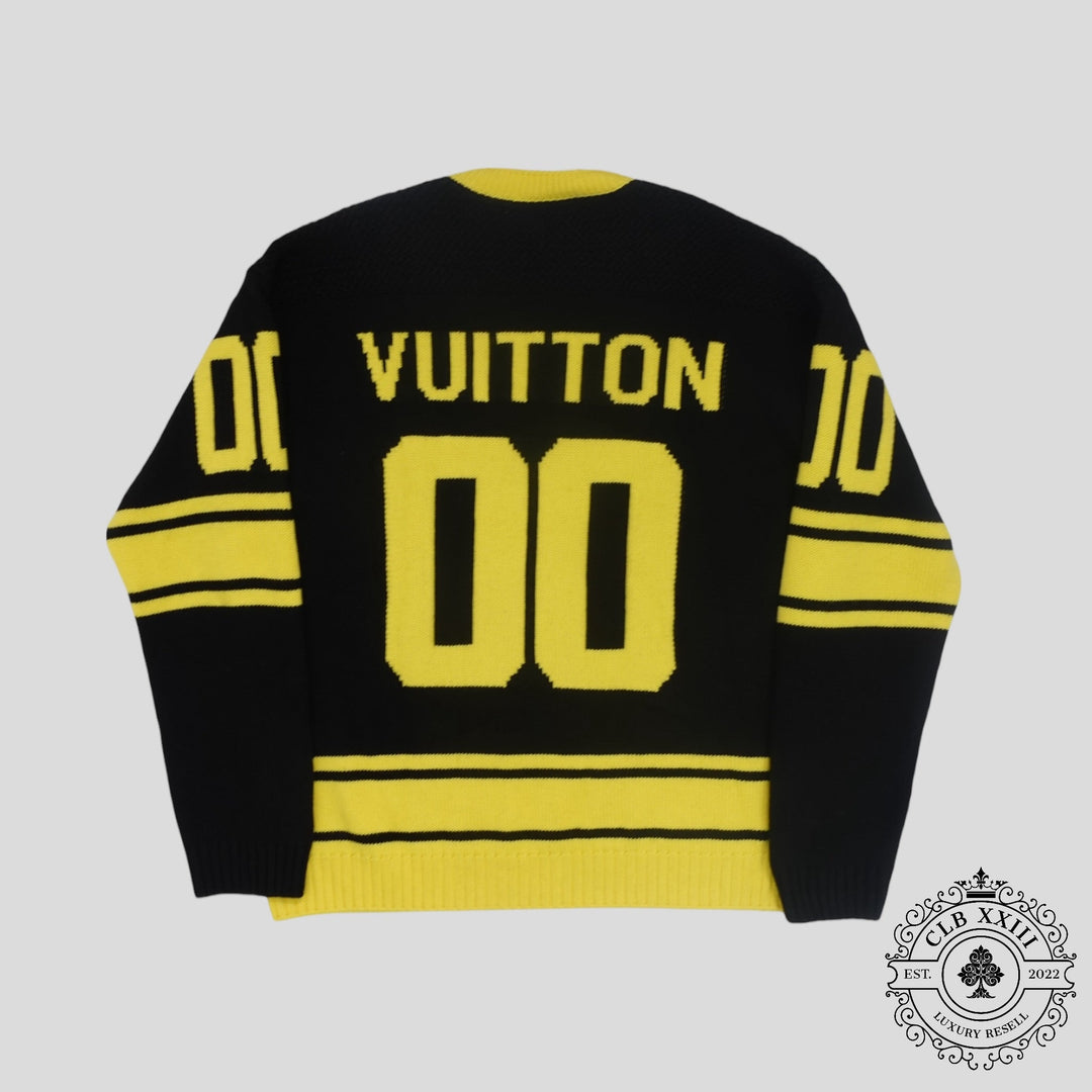 Louis Vuitton Intarsia Football Sweater in Black/Yellow