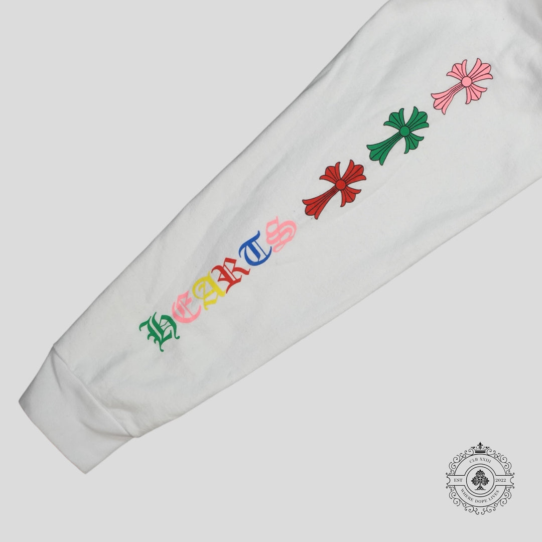 Chrome Hearts Triple Cross Hoodie in White/Multicolor