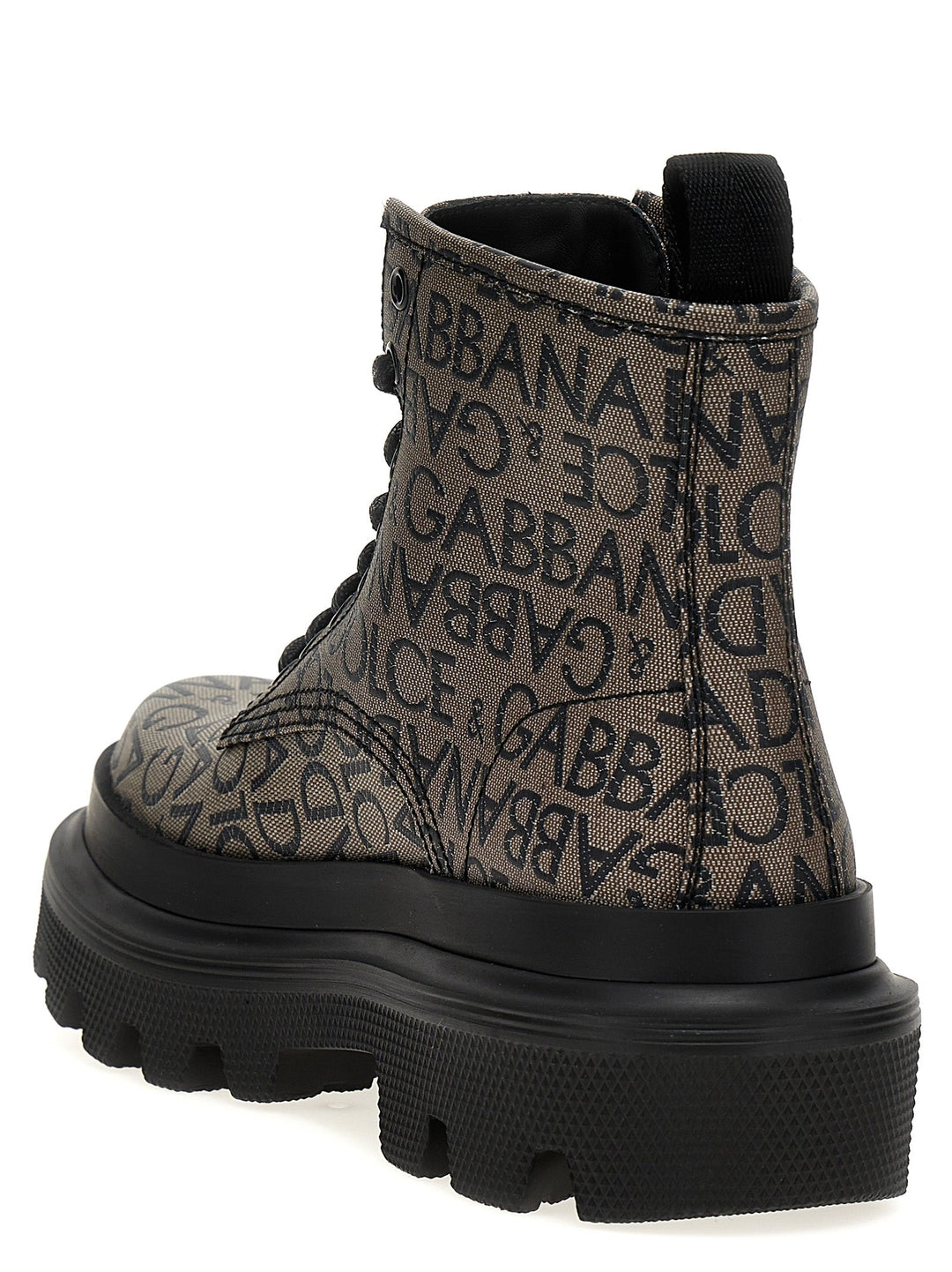 Dolce &amp; Gabbana Jacquard Logo Combat Boots