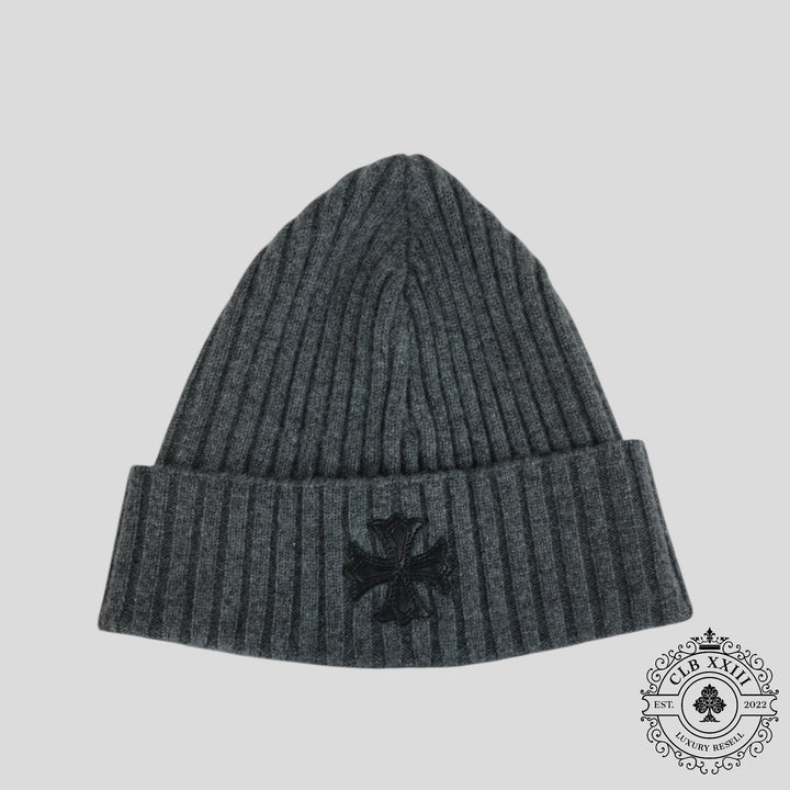 Chrome Hearts Plus Patch Cashmere Beanie in Grey
