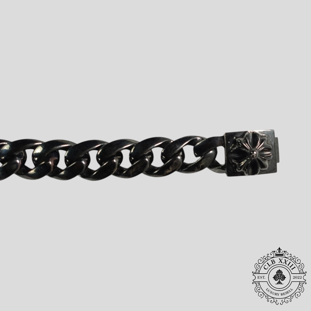 Chrome Hearts Cuban Bracelet in Oxidized Silver