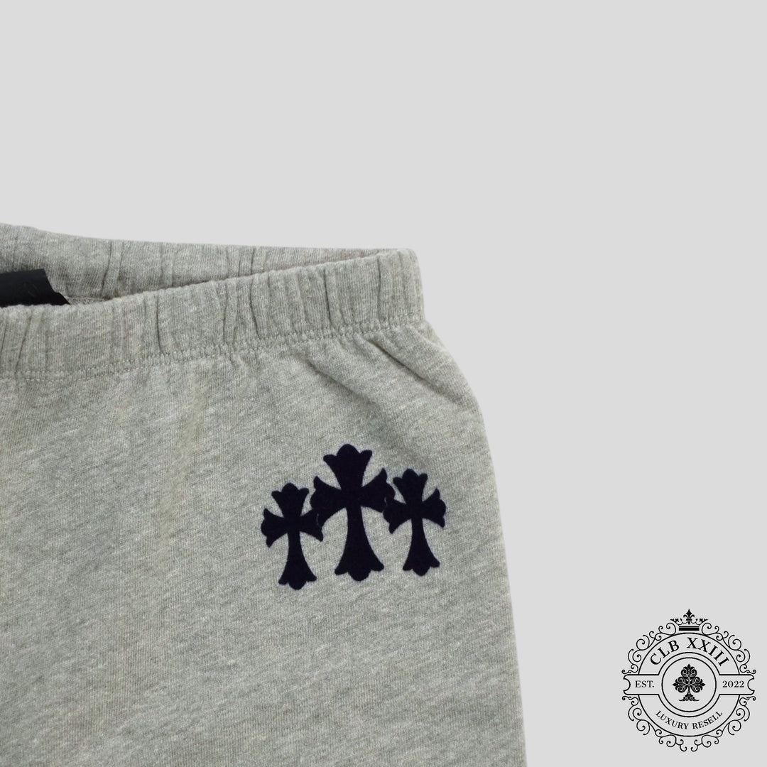 Chrome Hearts Women's Triple Cross CH Flocked Sweatpants in Grey