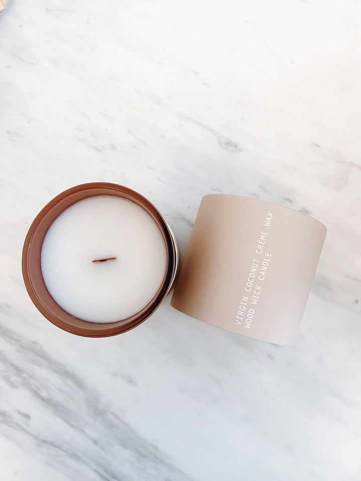 SEA SALT & YUZU | VIRGIN COCONUT CRÈME WAX & WOODEN WICK CANDLE