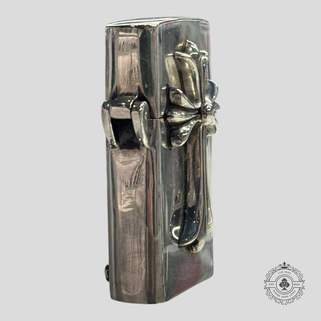Chrome Hearts Silver Cross Zippo Lighter