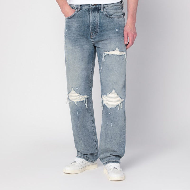 Amiri Jeans With Rips Antique Indigo Men