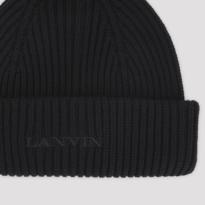 LANVIN Wool Logo Beanie Hat - FW25