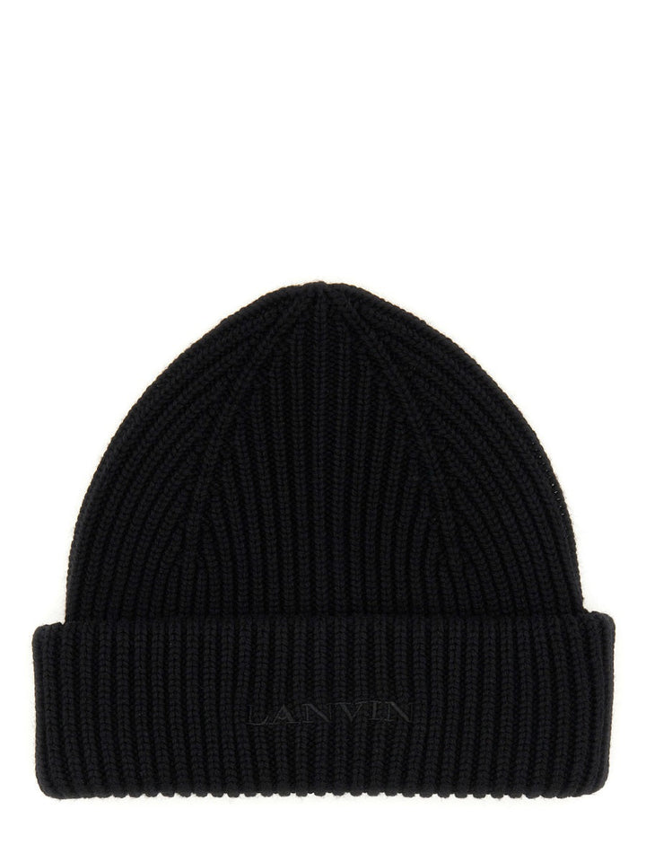 LANVIN Wool Logo Beanie Hat - FW25