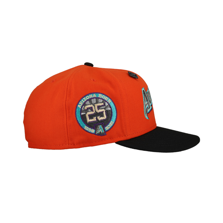 Arizona Diamondbacks 25th Anniversary Orange Gradient Metallic 59Fifty Fitted Hat
