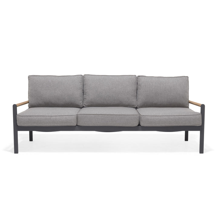 Amber Teak and Aluminum 3-Seater Sofa