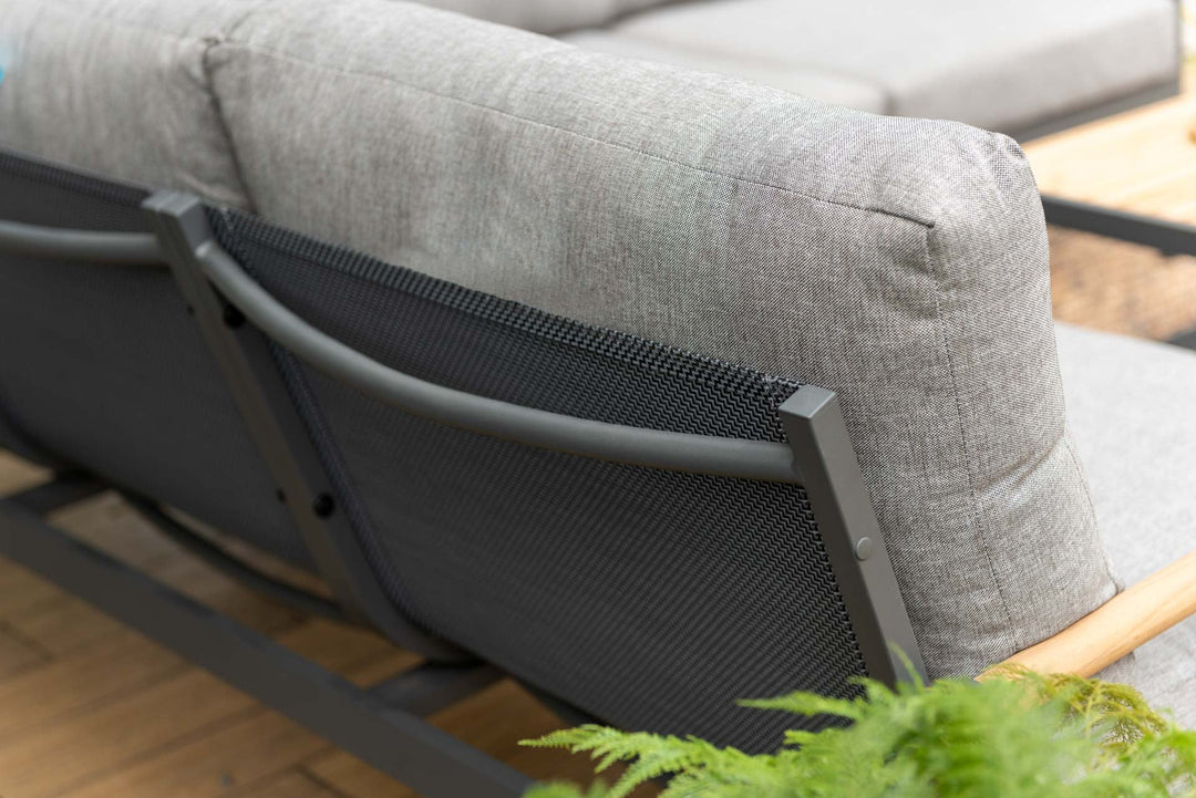 Amber Teak and Aluminum 3-Seater Sofa