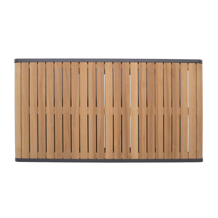 Amber Teak and Aluminum Rectangular Coffee Table