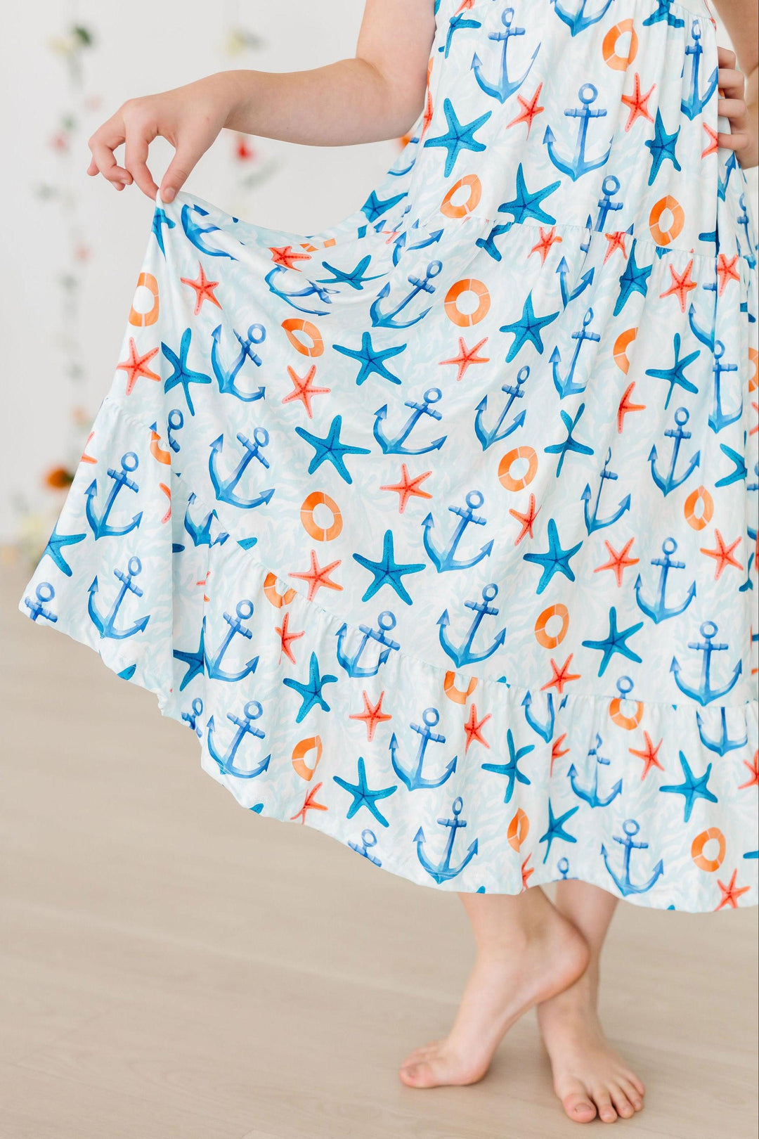 Anchors Away Ruffle Maxi Dress
