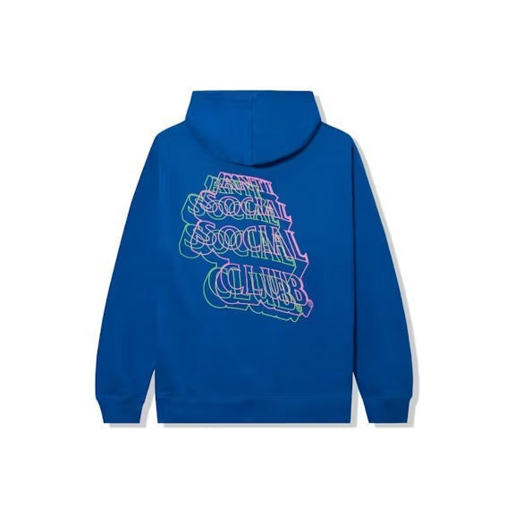 Anti Social Social Club Neon Lights And A Lot Of Rain Hoodie Blue