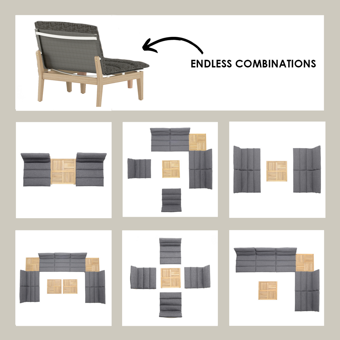 Arno Modular Side Chair Light or Dark - 2pc