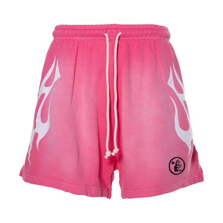 Hellstar Flame Shorts Pink & White