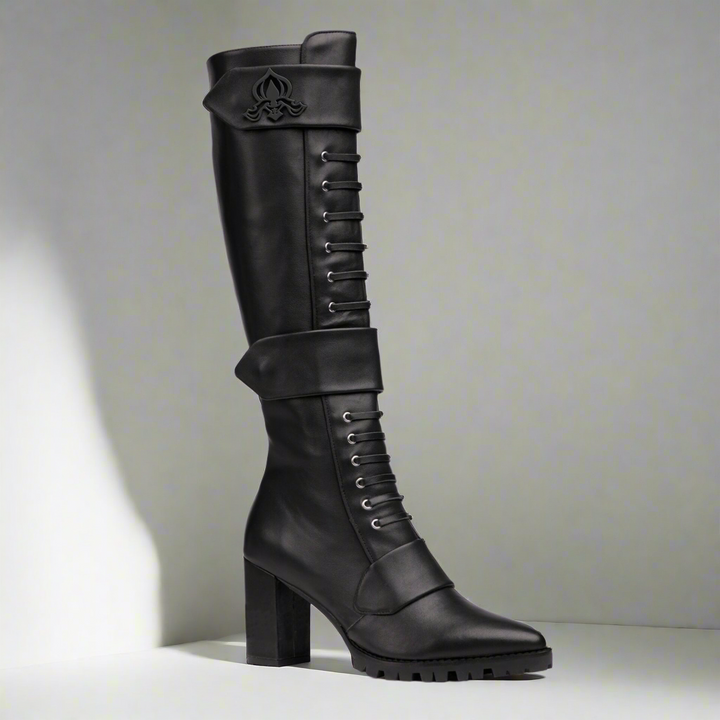 Michaela V Aspen Marta Black Leather Boots