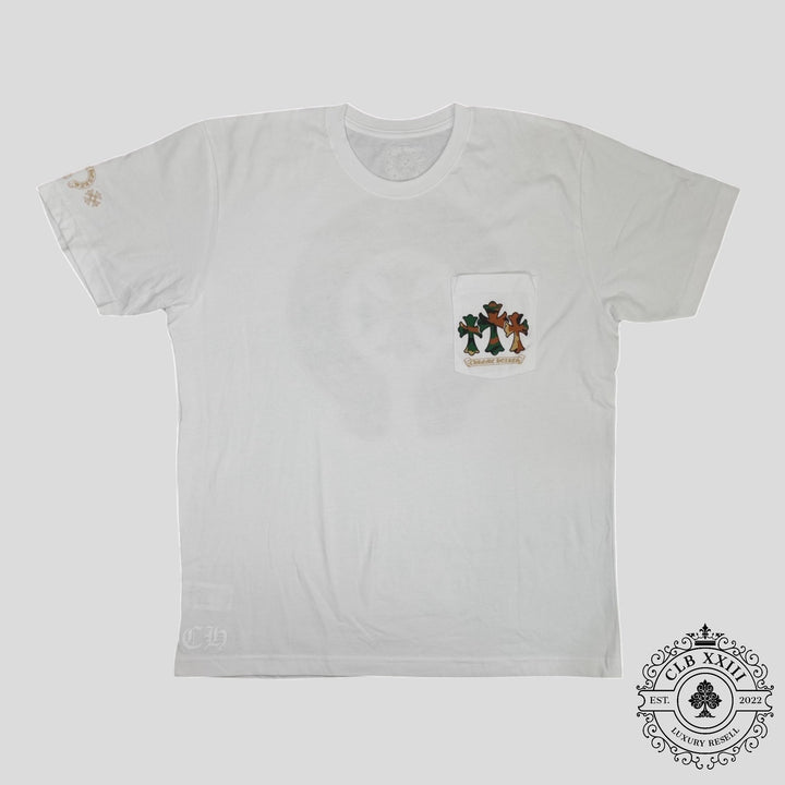 Chrome Hearts Triple Cross Tee in White/Camo