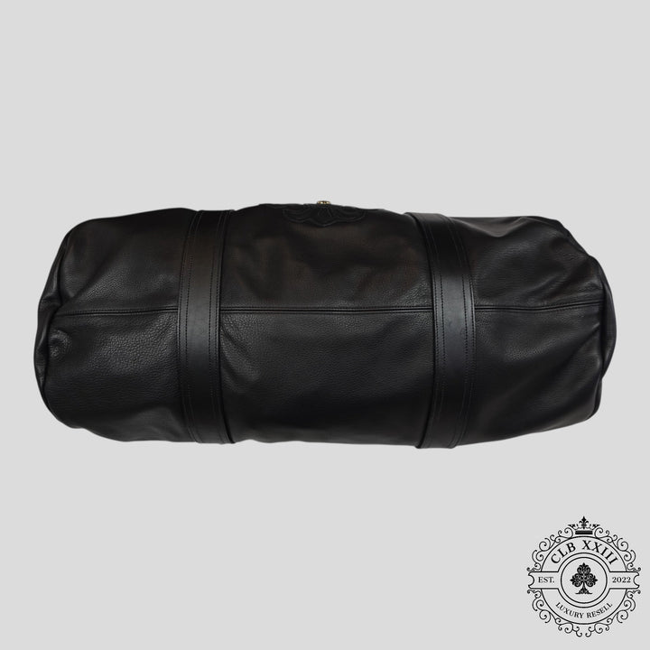 Chrome Hearts Fleur Patch Leather Duffle in Black