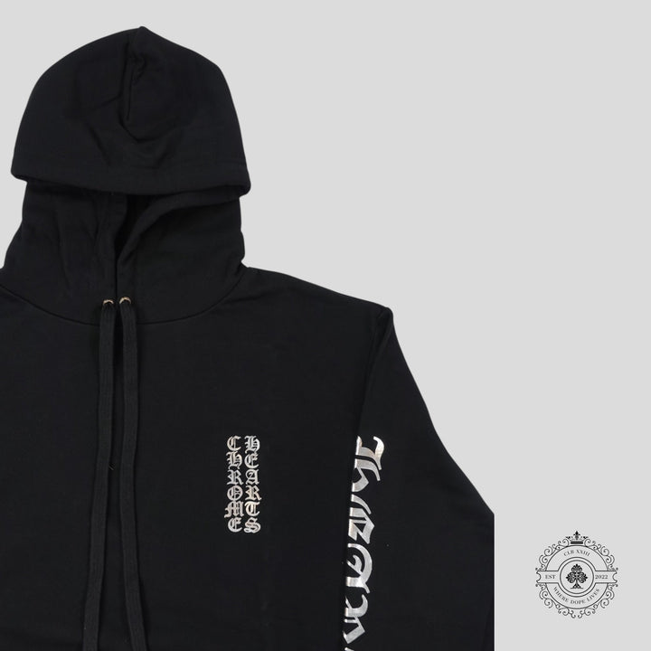 Chrome Hearts 1988 Vertical Logo Hoodie in Black/Silver