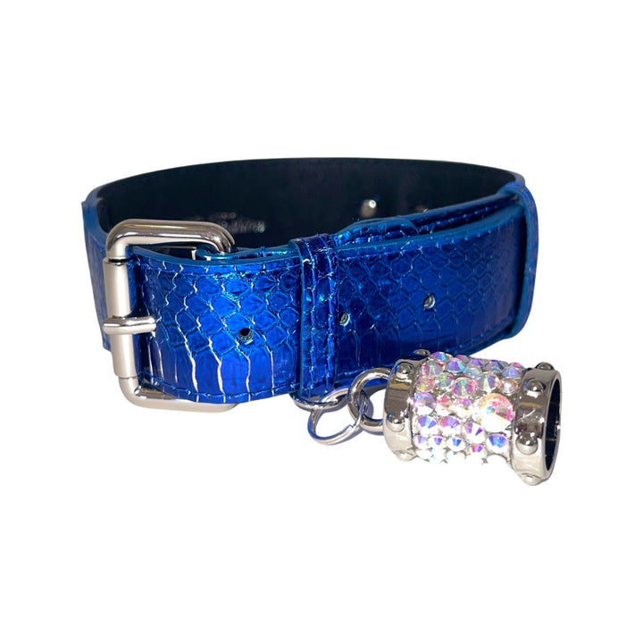 Multi-Tone Blue &amp; Silver Snake Classic Collar