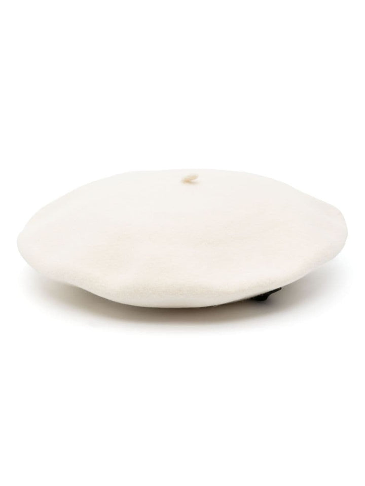 BORSALINO Wool Basque Mini Logo Tag Flat Crown Hat