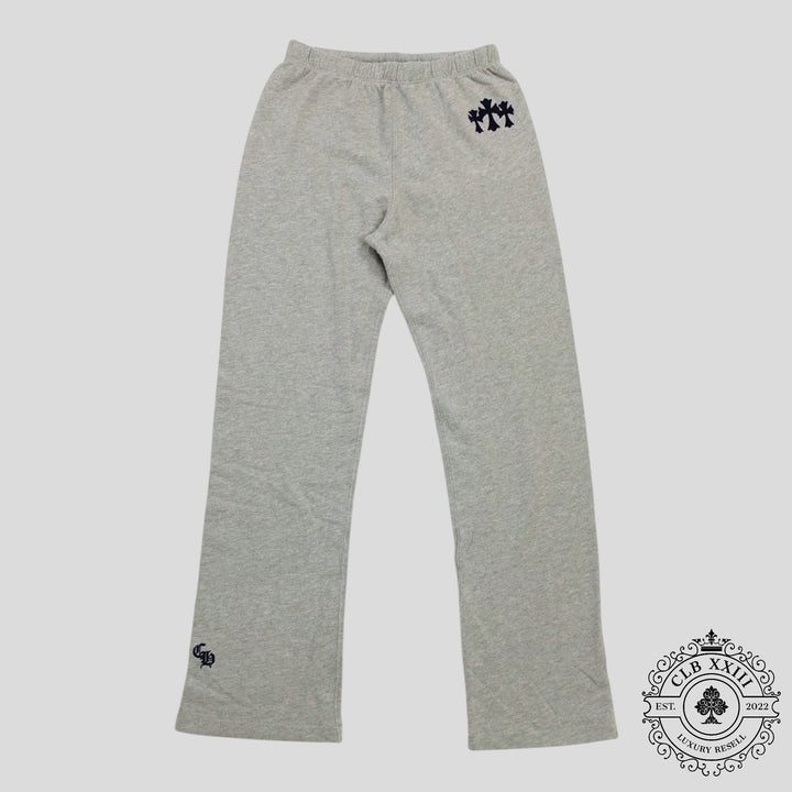 Chrome Hearts Women's Triple Cross CH Flocked Sweatpants in Grey