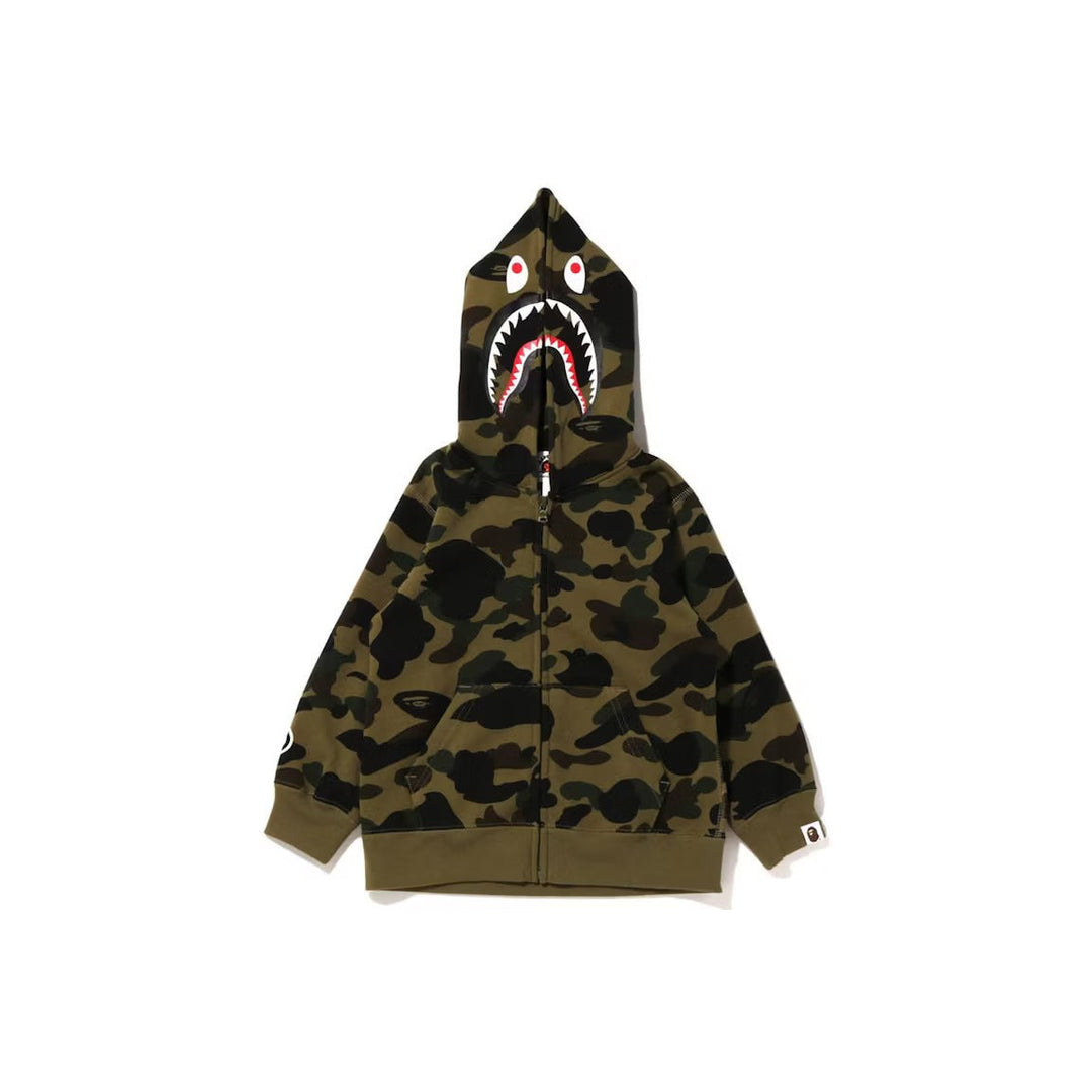 BAPE 1st Camo Shark Zip Hoodie (Kids) Green