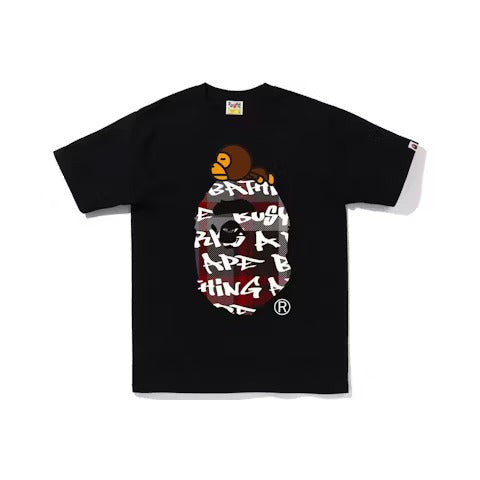 BAPE Graffiti Check Milo On Big Ape Tee Black Black