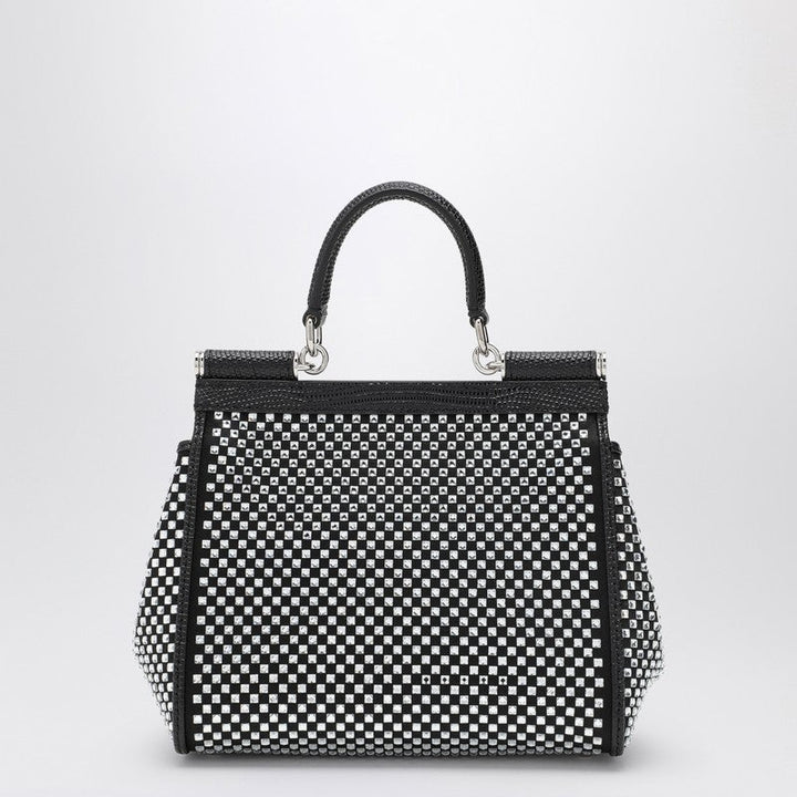 Dolce&Gabbana Black Sicily Medium Handbag With Crystals Women