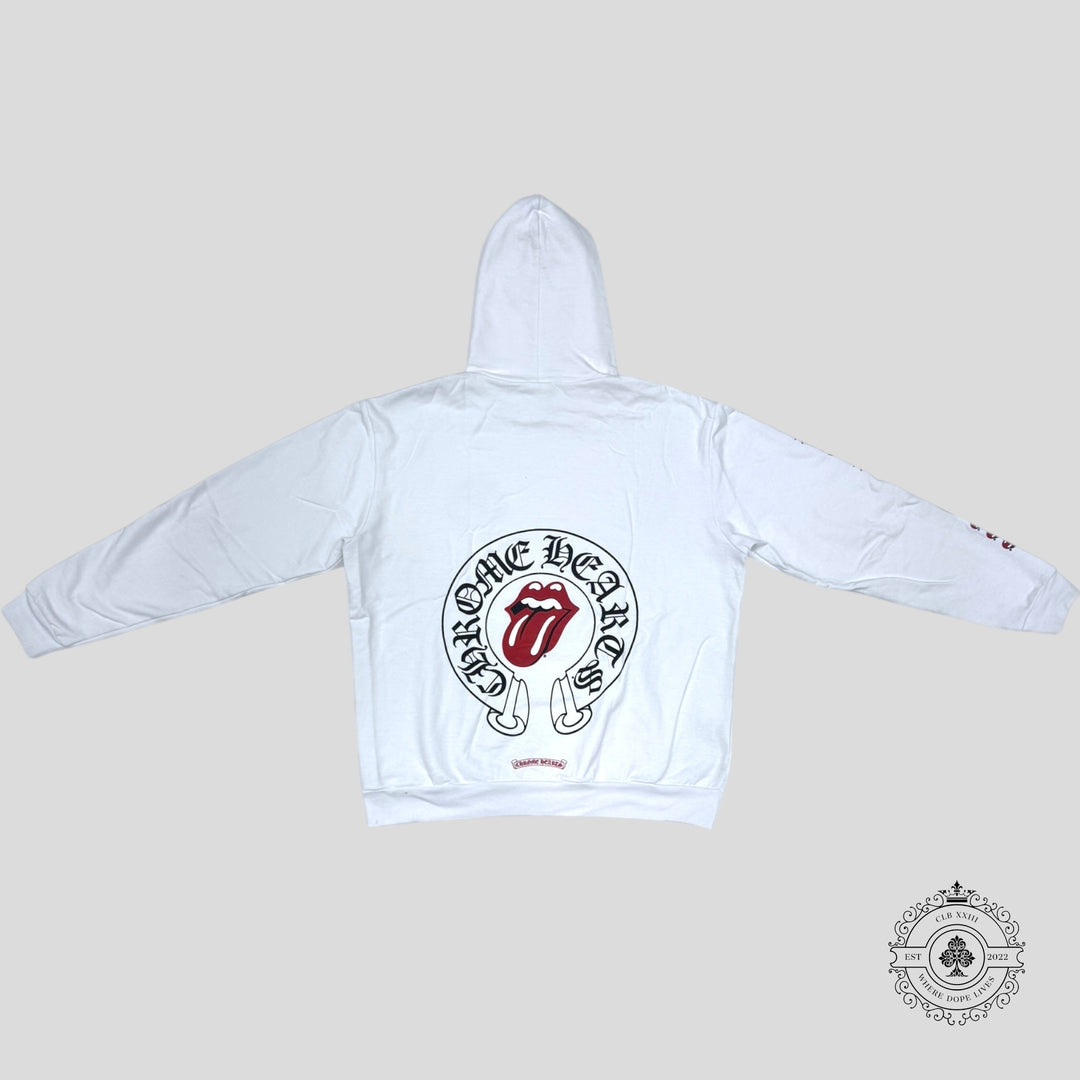 Chrome Hearts Rolling Stones Hoodie in White