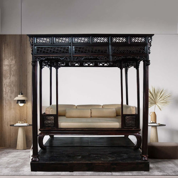 Authentic Rare 19th Antique Chinese Canopy Bed
